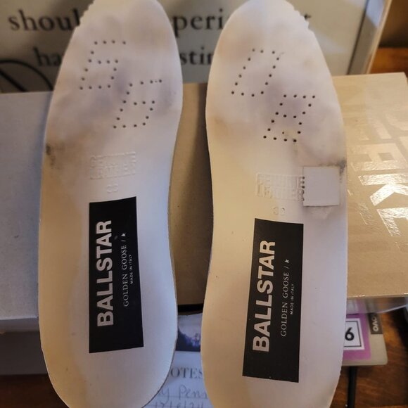 Golden Goose Ballstars Size 38 US 7.5-8 Pink Suede Red Star ⭐️ - Picture 9 of 10